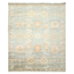 8x10 Seafoam, Ivory, Taupe Color Hand Knotted Oushak Wool Arts & Crafts Oriental Rug