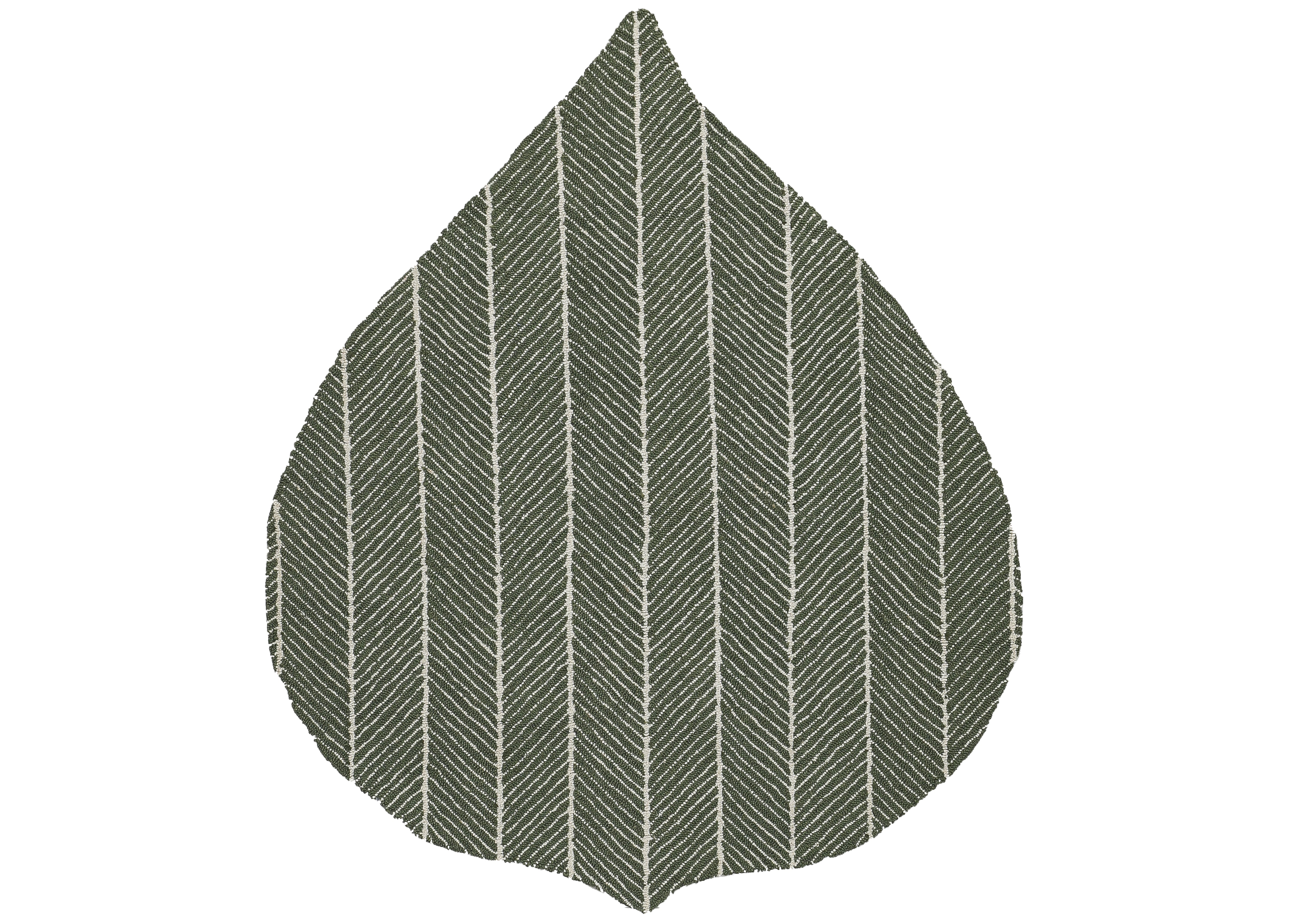 Multi Size Green Beige Color Hand Hooked Leaf Jute loop Contemporary Oriental Rug