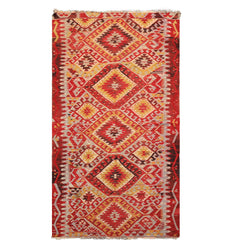 5x9 Gray, Rust, Red Color Hand Woven Turkish Kilim Wool Traditional Oriental Rug