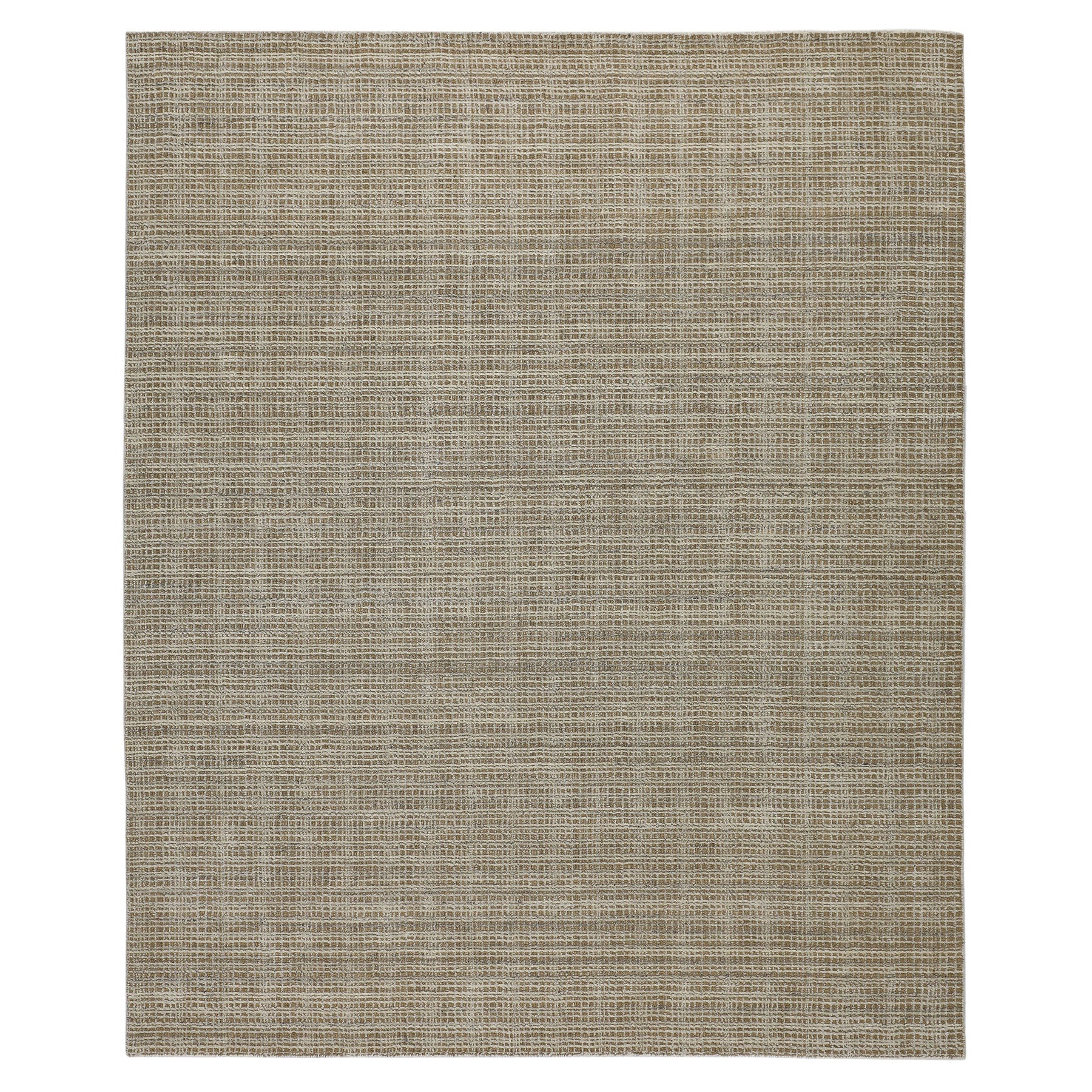 8x10 Tan, Ivory, Color Hand Loomed  Wool & Jute Modern & Contemporary Oriental Rug