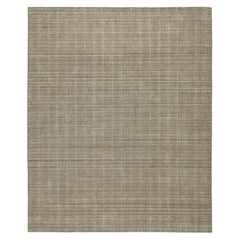 8x10 Tan, Ivory, Color Hand Loomed  Wool & Jute Modern & Contemporary Oriental Rug