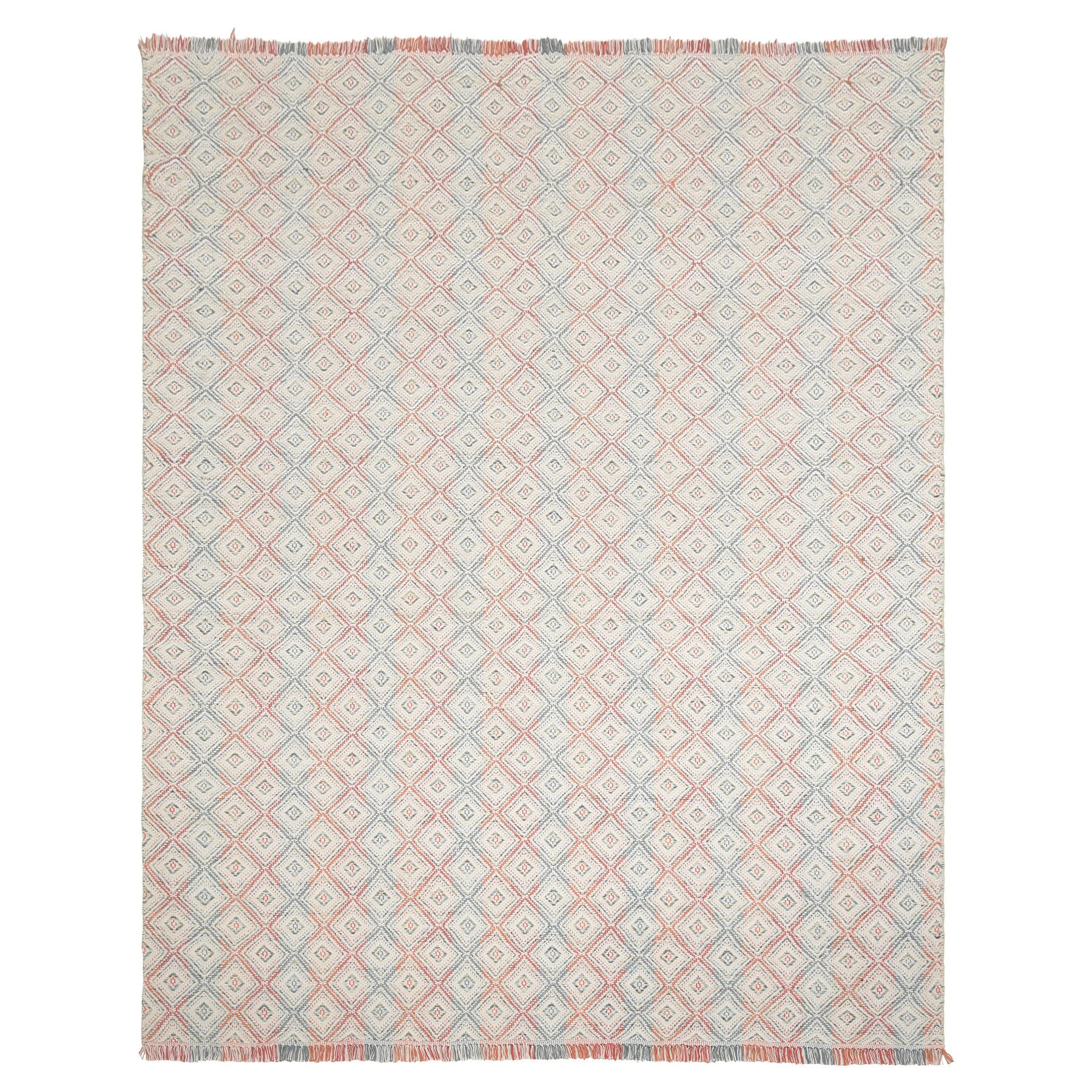 Multi Size White Coral Slate grey Color Hand Woven  Wool Modern & Contemporary Oriental Rug