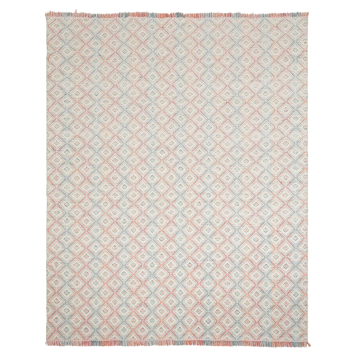 Multi Size White Coral Slate grey Color Hand Woven  Wool Modern & Contemporary Oriental Rug