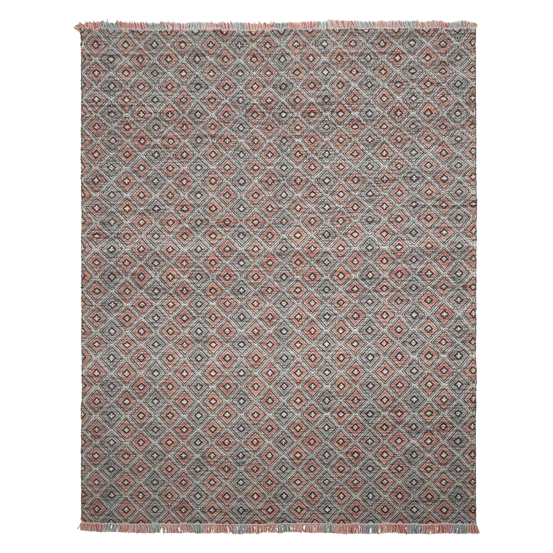 Multi Size Black Coral Ivory Color Hand Woven  Wool Modern & Contemporary Oriental Rug