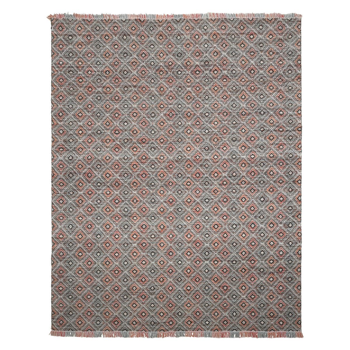 Multi Size Black Coral Ivory Color Hand Woven  Wool Modern & Contemporary Oriental Rug
