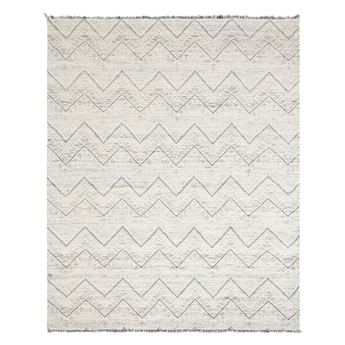 Multi Size Ivory Black Beige Color Hand Woven  Wool Modern & Contemporary Oriental Rug