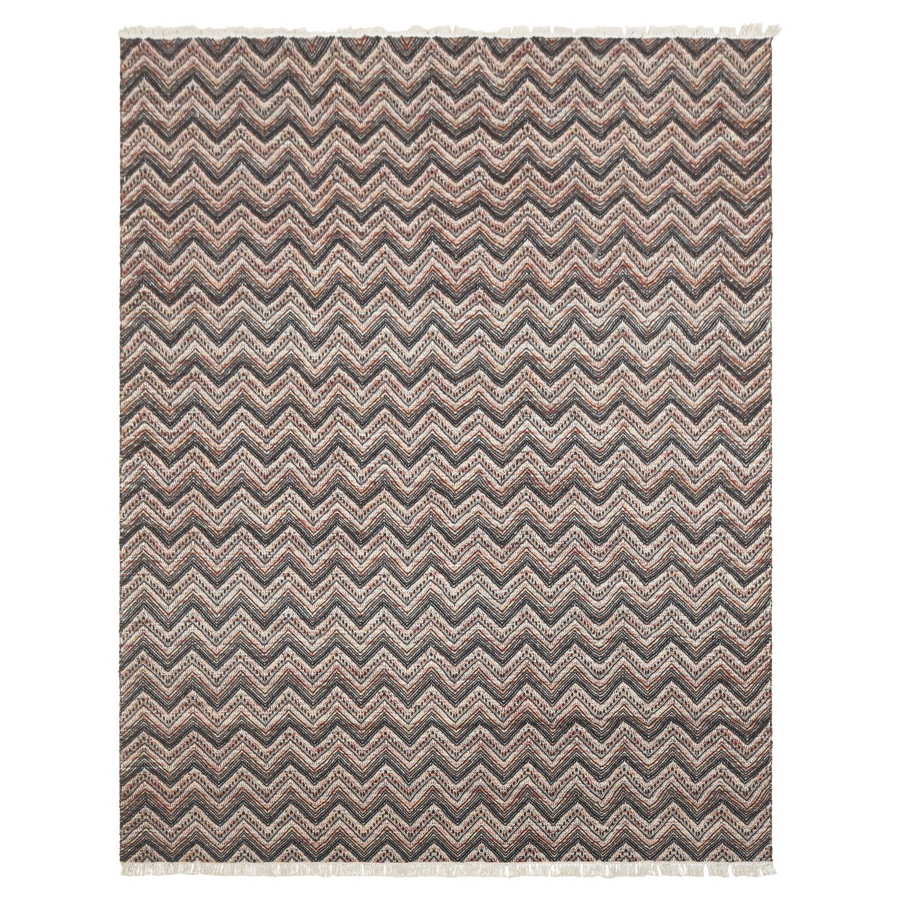 Multi Size Black Ivory Rust Color Hand Woven  Wool Modern & Contemporary Oriental Rug