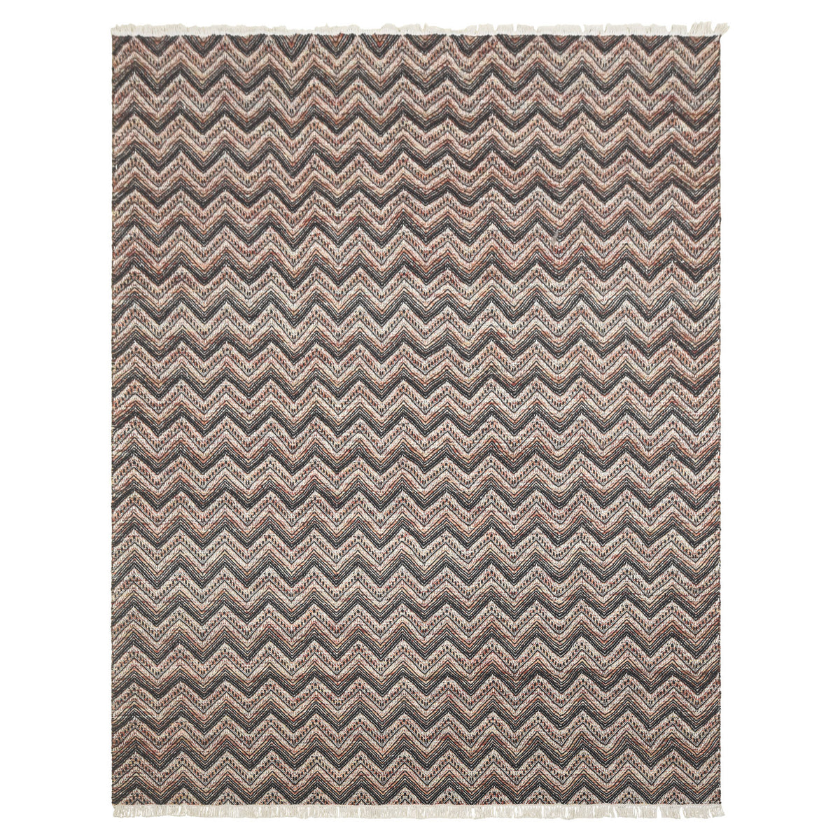 Multi Size Black Ivory Rust Color Hand Woven  Wool Modern & Contemporary Oriental Rug
