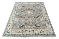 Gray 8x10 Oushak Transitional Hand Knotted Wool Oriental Area Rug
