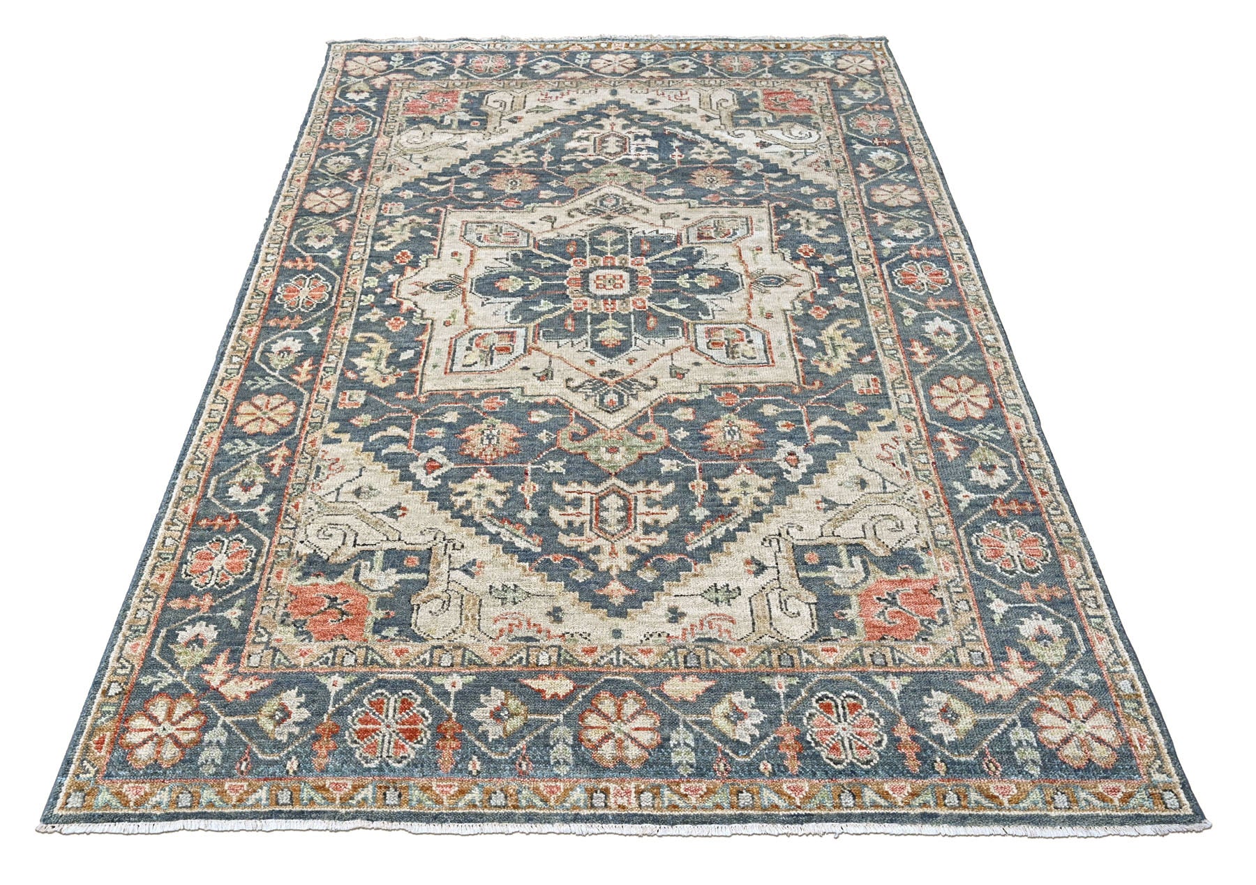 Slate 8'3''x12 Oushak Heriz Hand Knotted Wool Oriental Area Rug