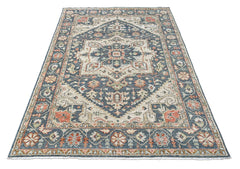Slate 8'3''x12 Oushak Heriz Hand Knotted Wool Oriental Area Rug