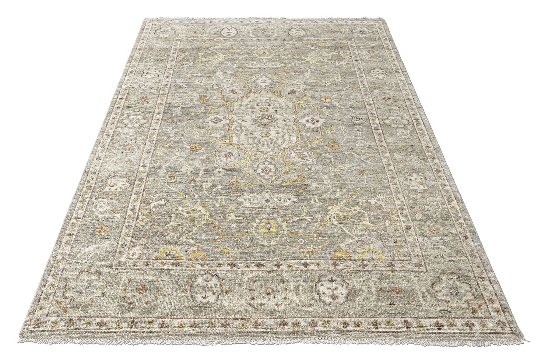 Gray 9x12 Oushak Transitional Hand Knotted Wool Oriental Area Rug