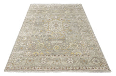 Gray 9x12 Oushak Transitional Hand Knotted Wool Oriental Area Rug