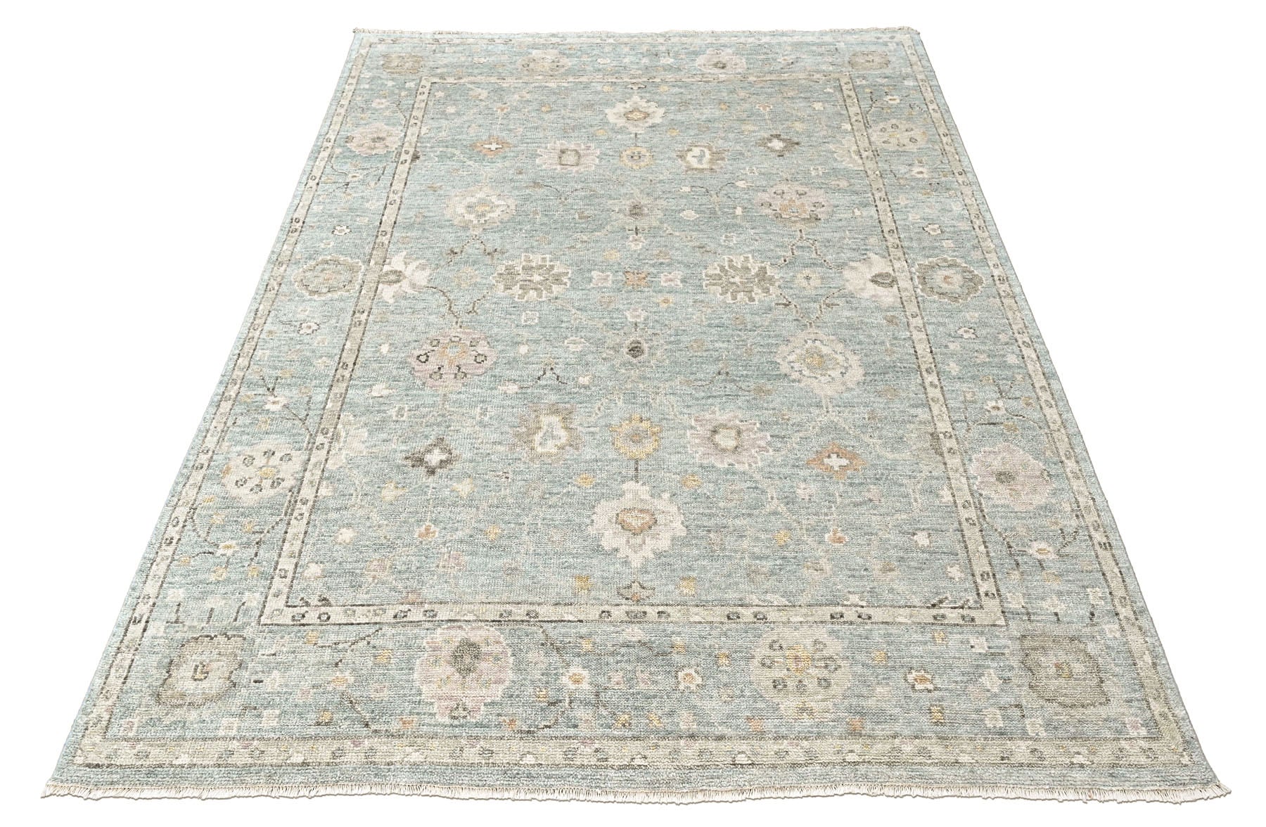 Celedon, Ivory 8'9''x11'9'' Oushak Transitional Hand Knotted Wool Oriental Area Rug