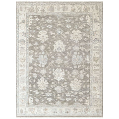Gray Multi Size Oushak Transitional Hand Knotted Wool Oriental Area Rug
