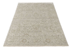 Beige, Gray 8x10 Oushak Transitional Hand Knotted Wool Oriental Area Rug