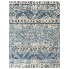Blue Multi Size Tribal Moroccan Hand Knotted Wool Oriental Area Rug