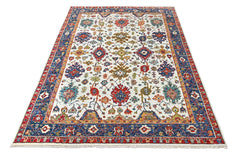 Beige, Blue 8'10''x12'1'' Oushak Arts and Crafts Hand Knotted Wool Oriental Area Rug