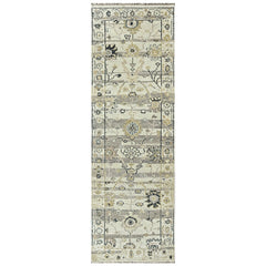 Gray Multi Size Oushak Transitional Hand Knotted Wool Oriental Area Rug