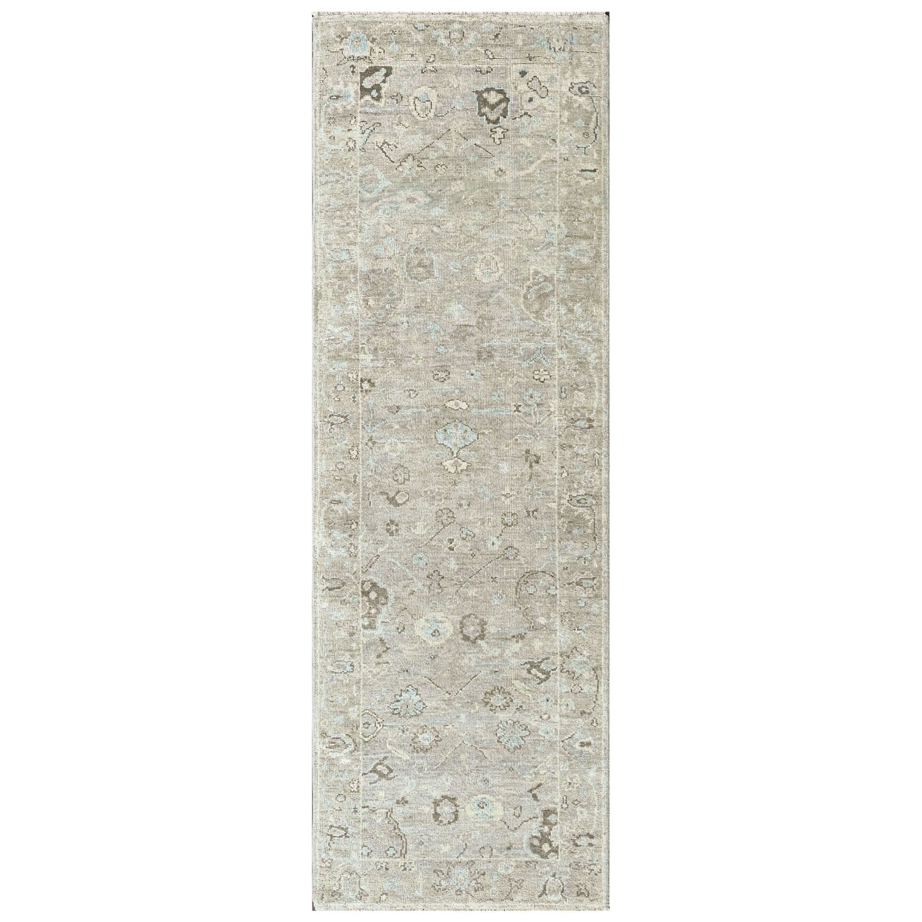 Beige 13x19 Oushak Transitional Hand Knotted Wool Oriental Area Rug