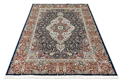 9x12 Navy, Red, Ivory Color Power Loom Oushak Wool Traditional Oriental Rug