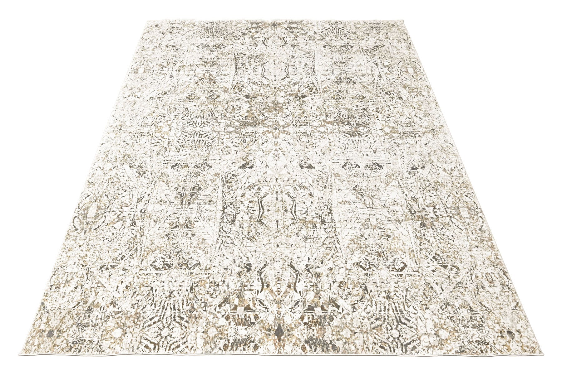 9x12 Ivory, Beige, Multi Color Power Loom Oushak Wool Modern Oriental Rug