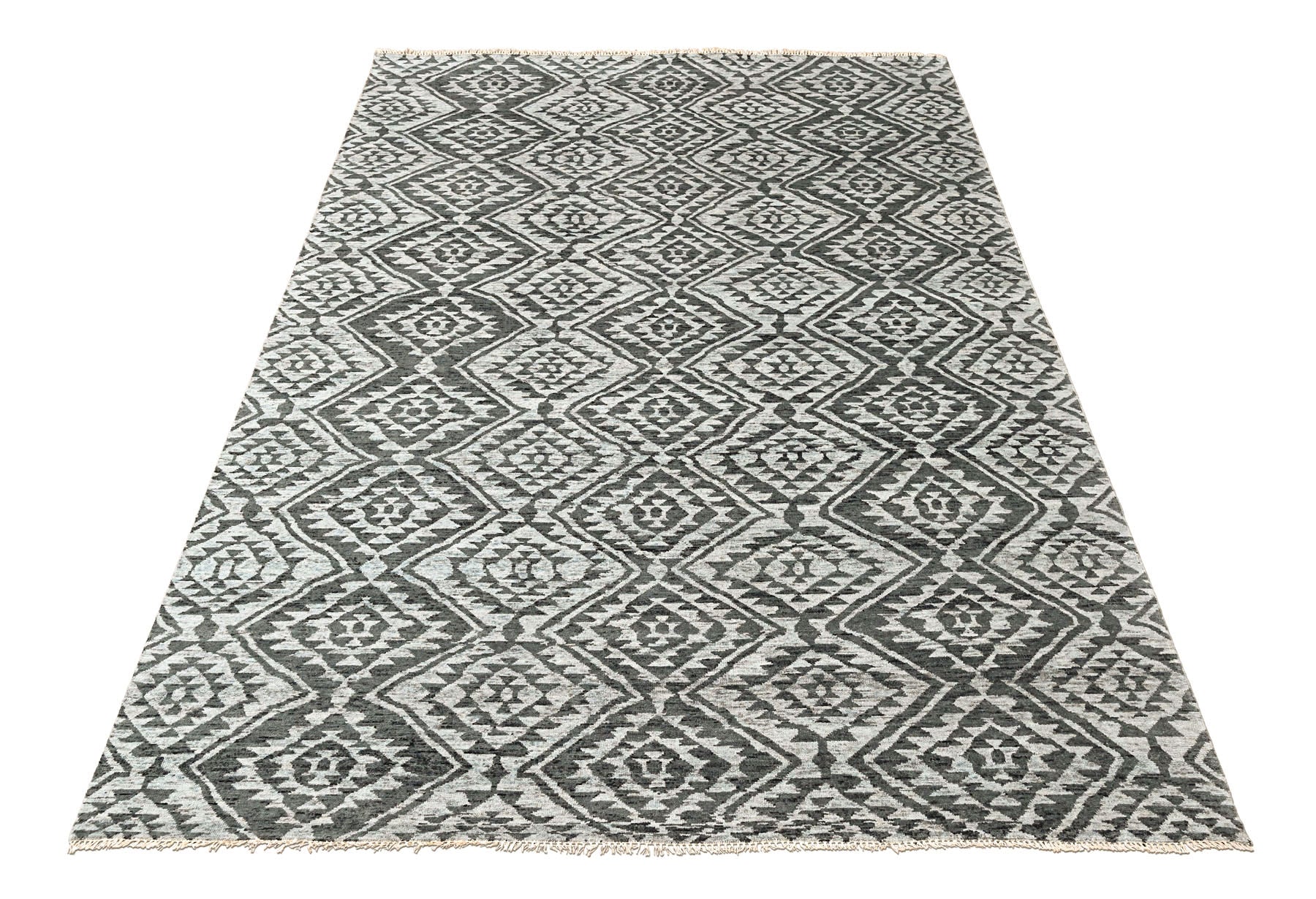 8'6x11'6 Gray, Silver, Color Hand Knotted Oushak Wool Modern Oriental Rug