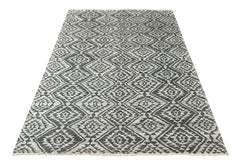 8'6x11'6 Gray, Silver, Color Hand Knotted Oushak Wool Modern Oriental Rug