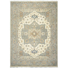 Gray, Ivory 10x14 Oushak Heriz Traditional Hand Knotted Wool Oriental Area Rug