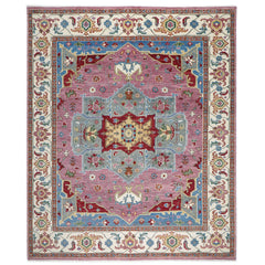 12x15 Pink, Ivory, Red Color Hand Knotted Oushak Wool  Oriental Rug