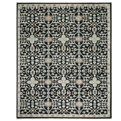 12x15 Black, Beige, Rose Color Hand Knotted Oushak Wool Transitional Oriental Rug