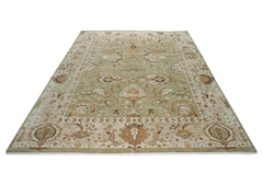 12x15 Sage, Green, Beige Color Hand Knotted Oushak Wool Arts & Crafts Oriental Rug