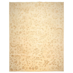12x15 Ivory, Khaki, Color Hand Knotted Indo Tibetan Wool Transitional Oriental Rug
