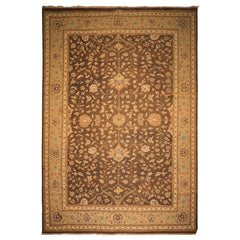 12x18 Brown, Tan, Gold Color Hand Knotted Soumak Wool Traditional Oriental Rug
