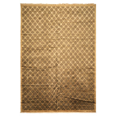 10x14 Tan, Olive, Green Color Hand Knotted Tibetan New Zealand Wool Transitional Oriental Rug