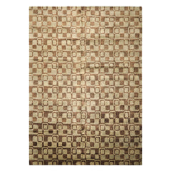 10x14 Seafoam, Brown, Color Hand Knotted Tibetan New Zealand Wool Transitional Oriental Rug
