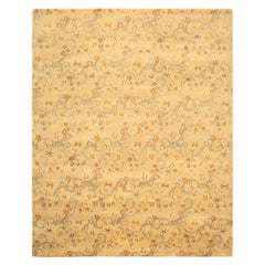 8x10 Light Gold, Gray, Caramel Color Hand Woven Oushak Wool Transitional Oriental Rug