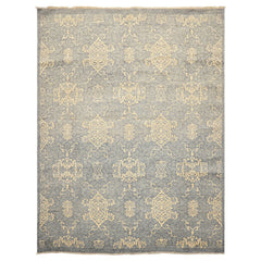 8x10 Gray, Ivory, Color Hand Knotted Peshawar Wool Transitional Oriental Rug