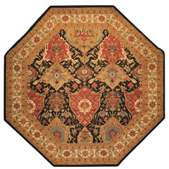 Black Ivory 11'1''x11'1'' Octagon Soumak Traditional Arts & Crafts Super Rare Octagonal Reversible Sourak Hand Knotted Wool Oriental Area Rug