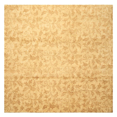 8' Square Tone on Tone Gold, , Color Hand Knotted Tibetan Wool Transitional Oriental Rug