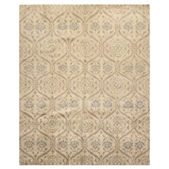 8x10 Gray, Taupe, Slate Color Hand Knotted Tibetan Wool Transitional Oriental Rug