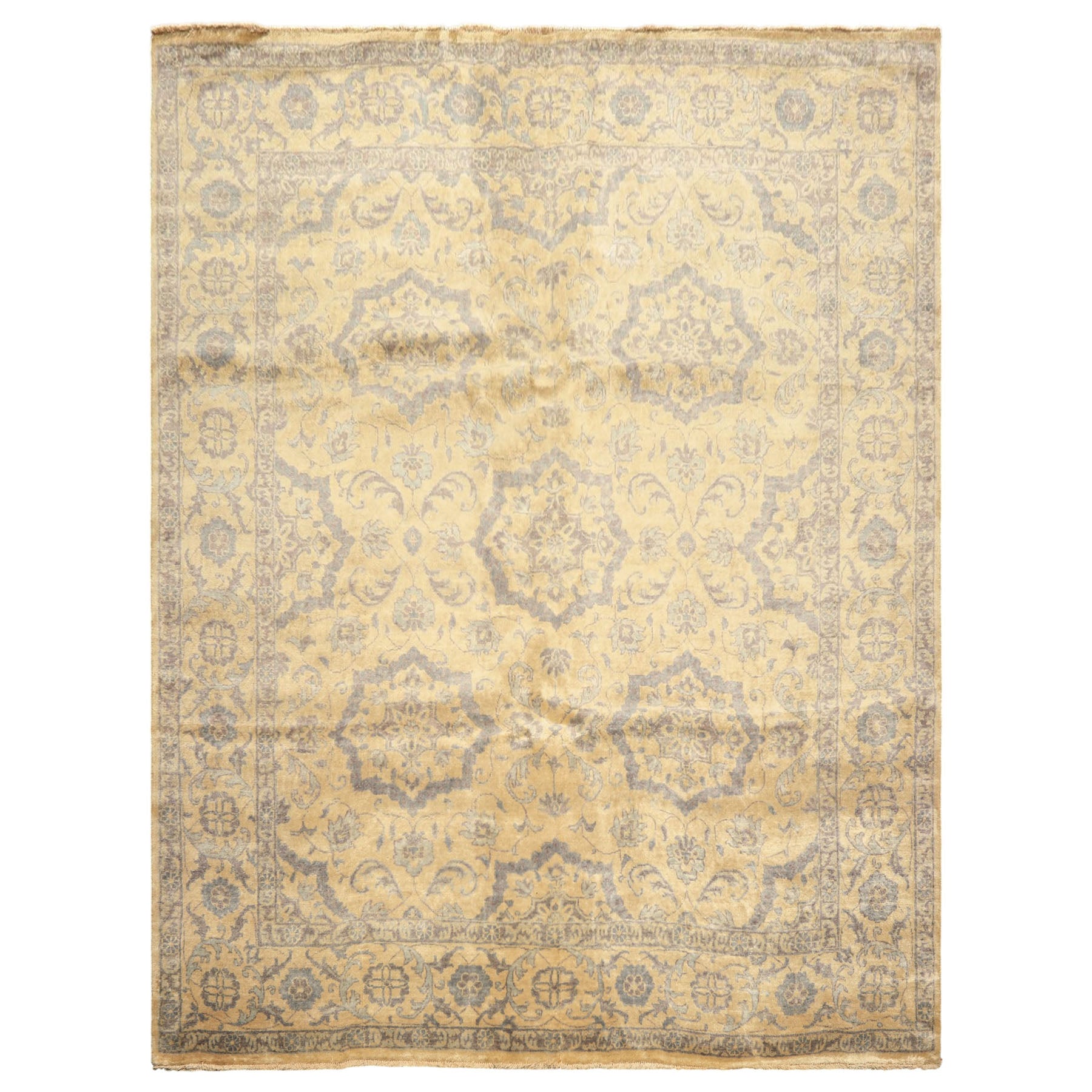 8x10 Moss, Gray, Slate Color Hand Knotted Oushak Wool Transitional Oriental Rug