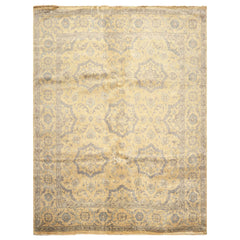 8x10 Moss, Gray, Slate Color Hand Knotted Oushak Wool Transitional Oriental Rug