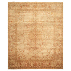 9x12 Beige, Tan, Gold Color Hand Knotted Agra Wool Traditional Oriental Rug