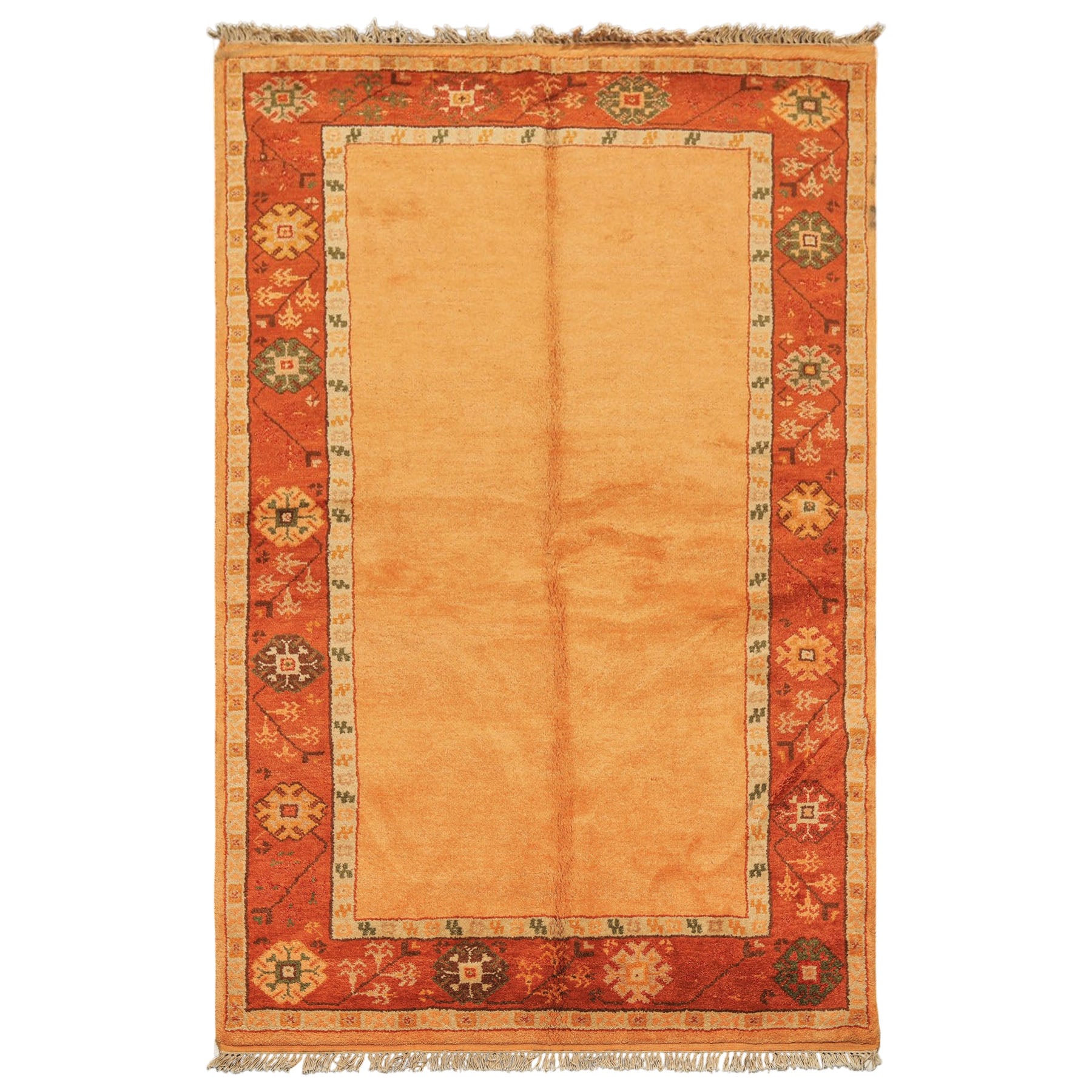 5x8 Peach, Burnt Orange, Mint Color Hand Knotted Gabbeh Wool Traditional Oriental Rug