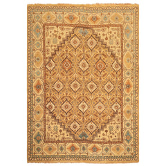 8x10 Caramel, Beige, Brown Color Hand Knotted Oushak Wool Transitional Oriental Rug