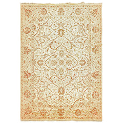 8x11 Ivory, Orange, Color Hand Knotted Pak Persian Wool Transitional Oriental Rug