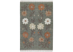 Multi Size Gray Moss Ivory Color Hand Woven Kilim Jute Traditional Oriental Rug