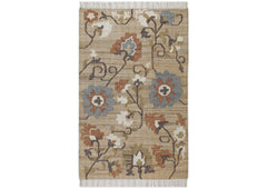 Multi Size Tan Brown Sage Color Hand Woven Kilim Jute Traditional Oriental Rug