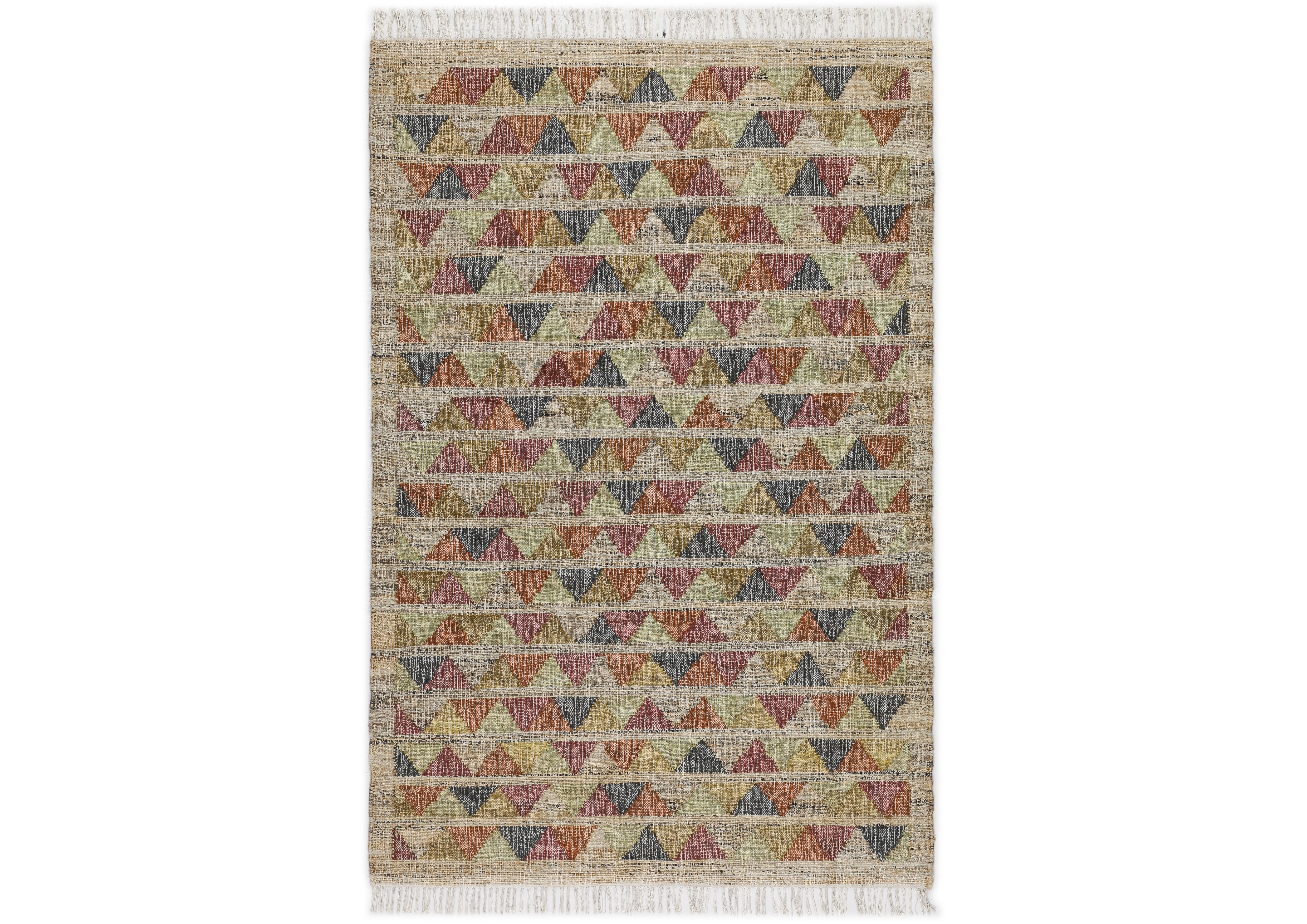 Multi Size Beige coral Gold Color Hand Woven Kilim Jute Southwestern Oriental Rug
